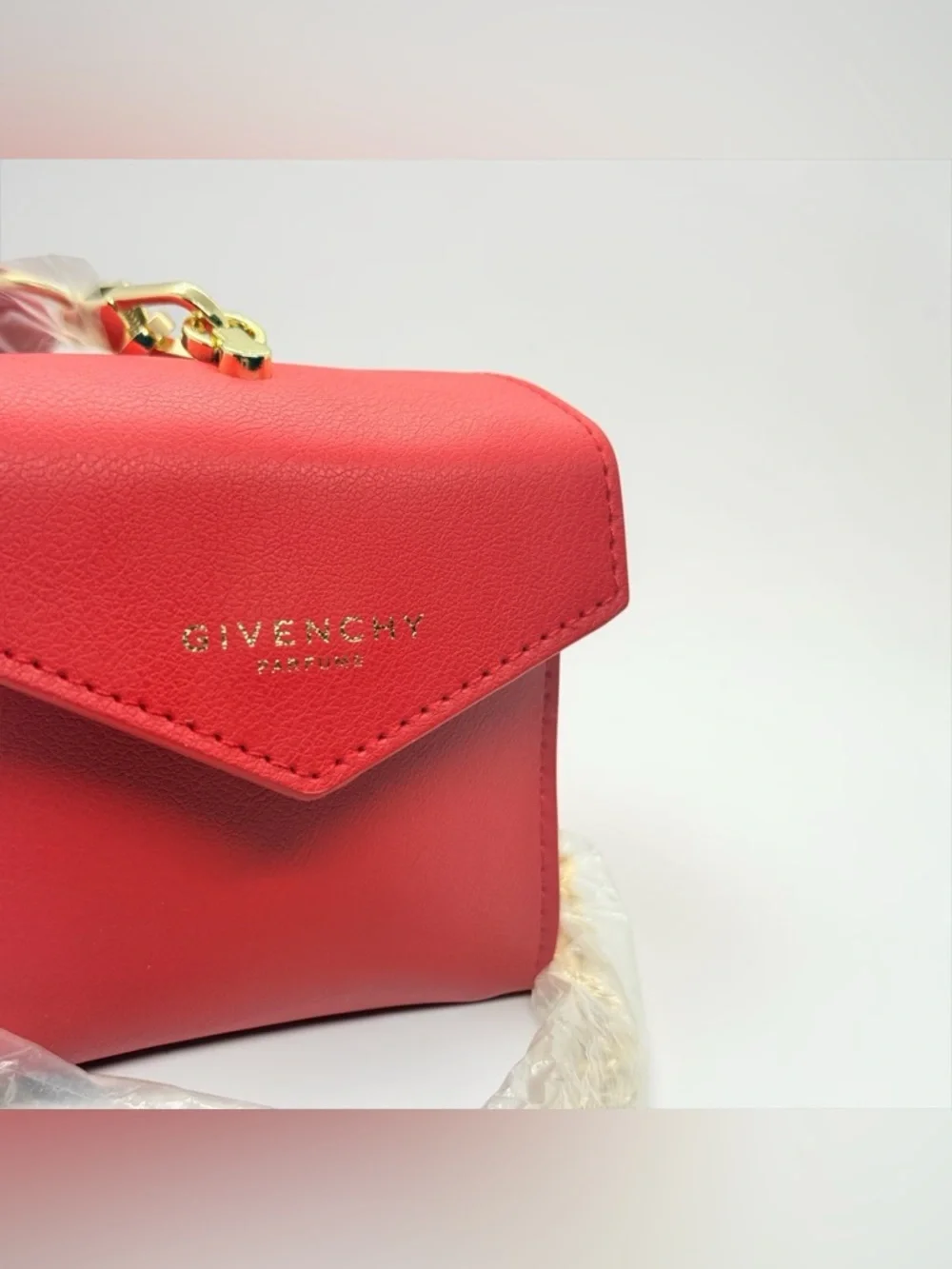 Givenchy Red Mini Bag with Gold Chain - Picture 3 of 5